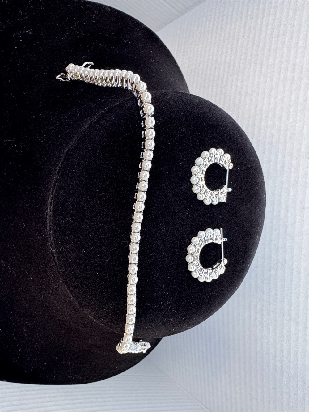 Joan Rivers Silver-Tone Crystal Bracelet with Hoop Accent Earrings